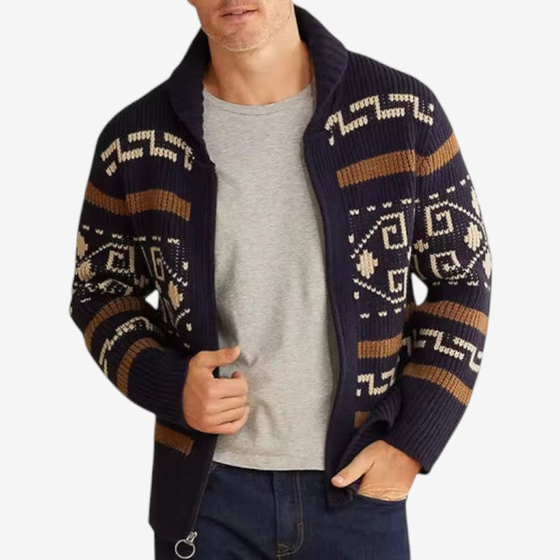 Veste zippée oversize à manches longues imprimée - LuxeStyle