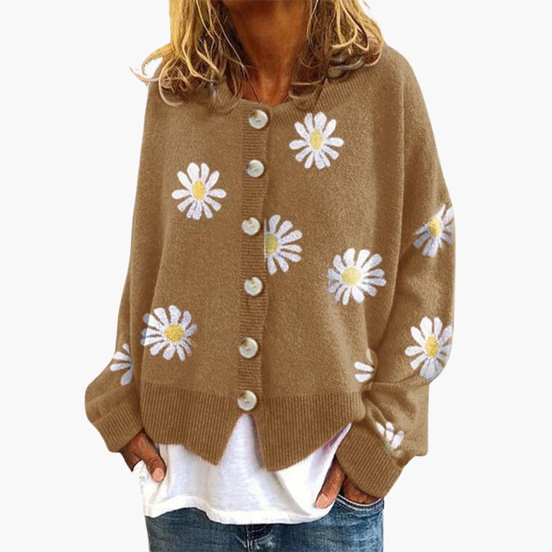 Cardigan Fleuri Élégant Féminin - LuxeStyle