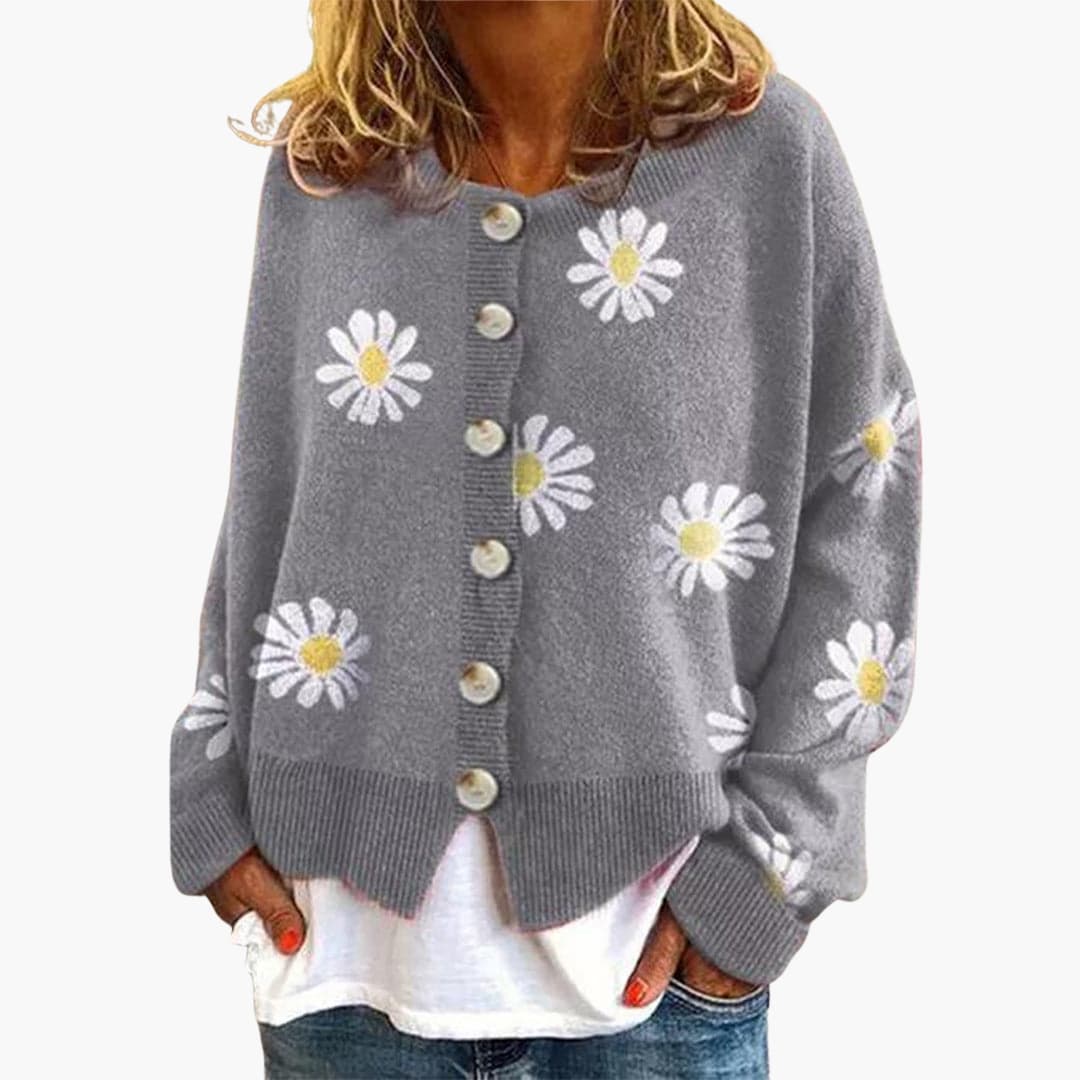 Cardigan Fleuri Élégant Féminin