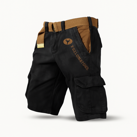 Pantalon Bermuda Noir Élastiqué pour Homme - LuxeStyle