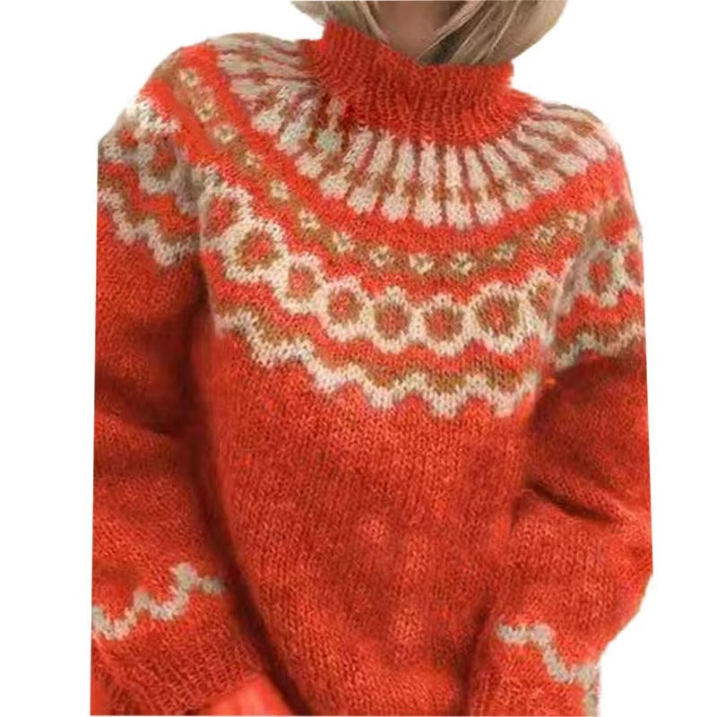 Pull Femme Col Montant Hiver Chaud