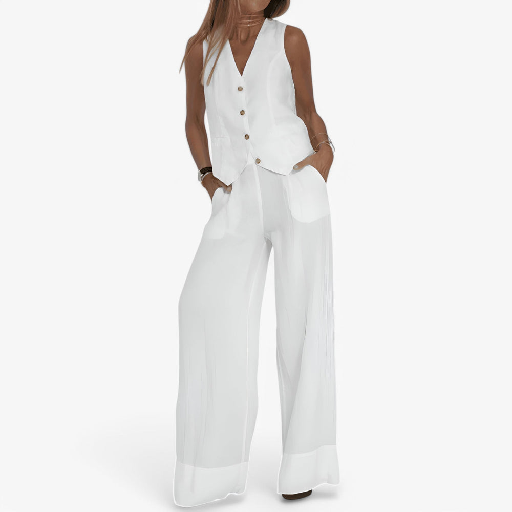 Ensemble Gilet Décontracté Polyvalent pour Femme