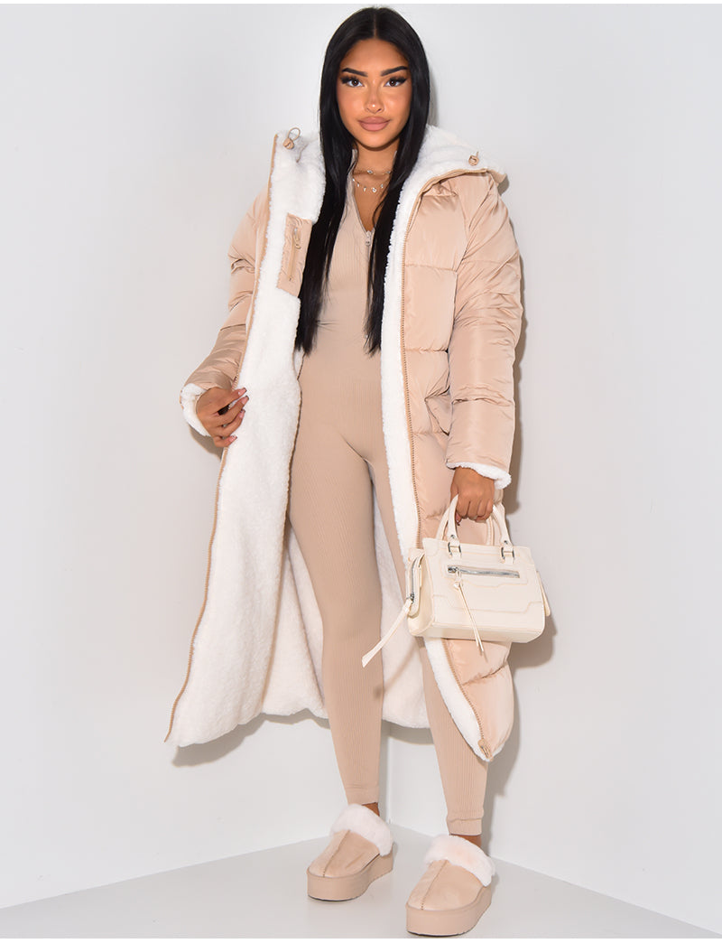 Veste Douillette Femme à Fermeture Éclair Reversible