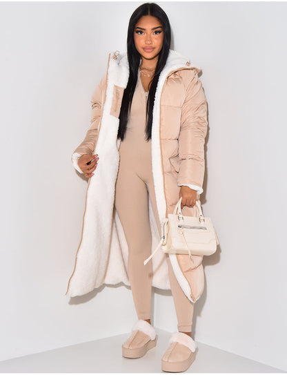 Veste Douillette Femme à Fermeture Éclair Reversible