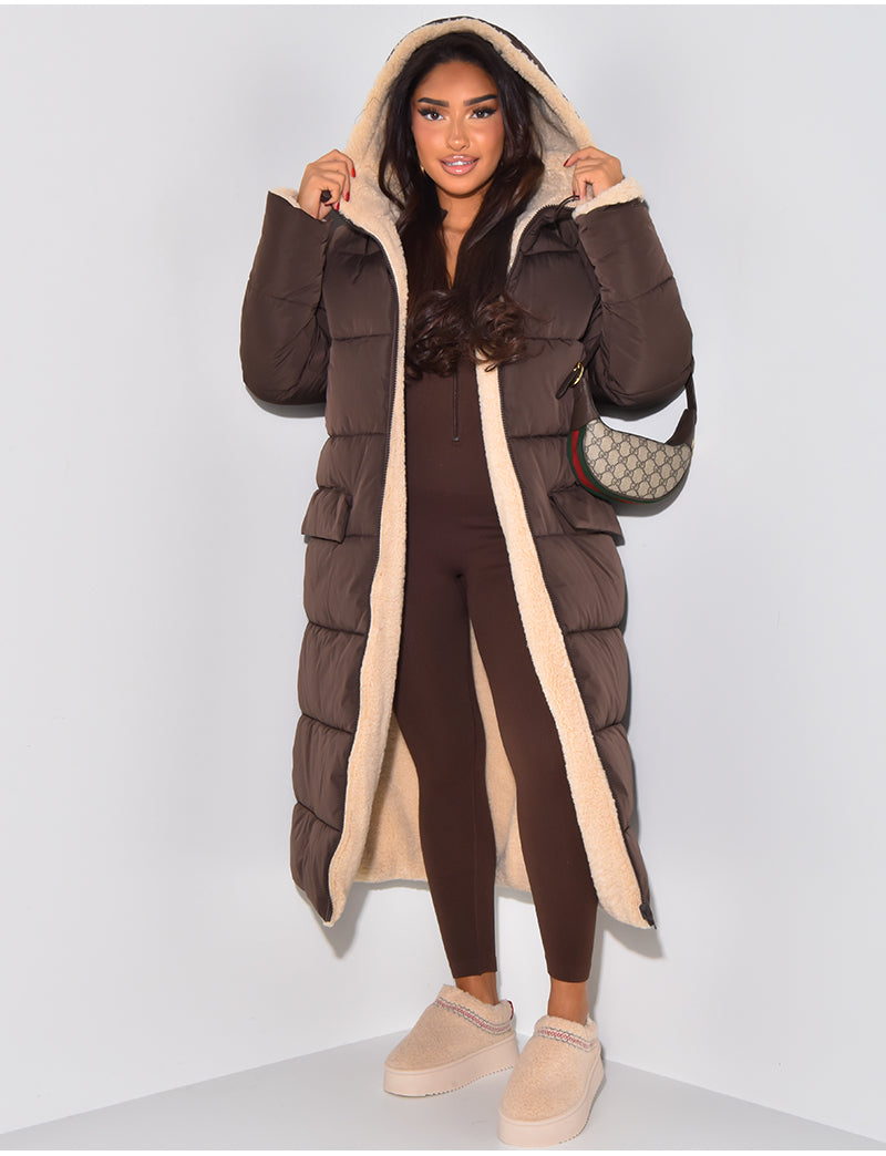 Veste Longue Élégante à Porter Dans Les Deux Sens Pour Femme