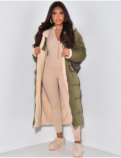 Veste Douillette Femme à Fermeture Éclair Reversible