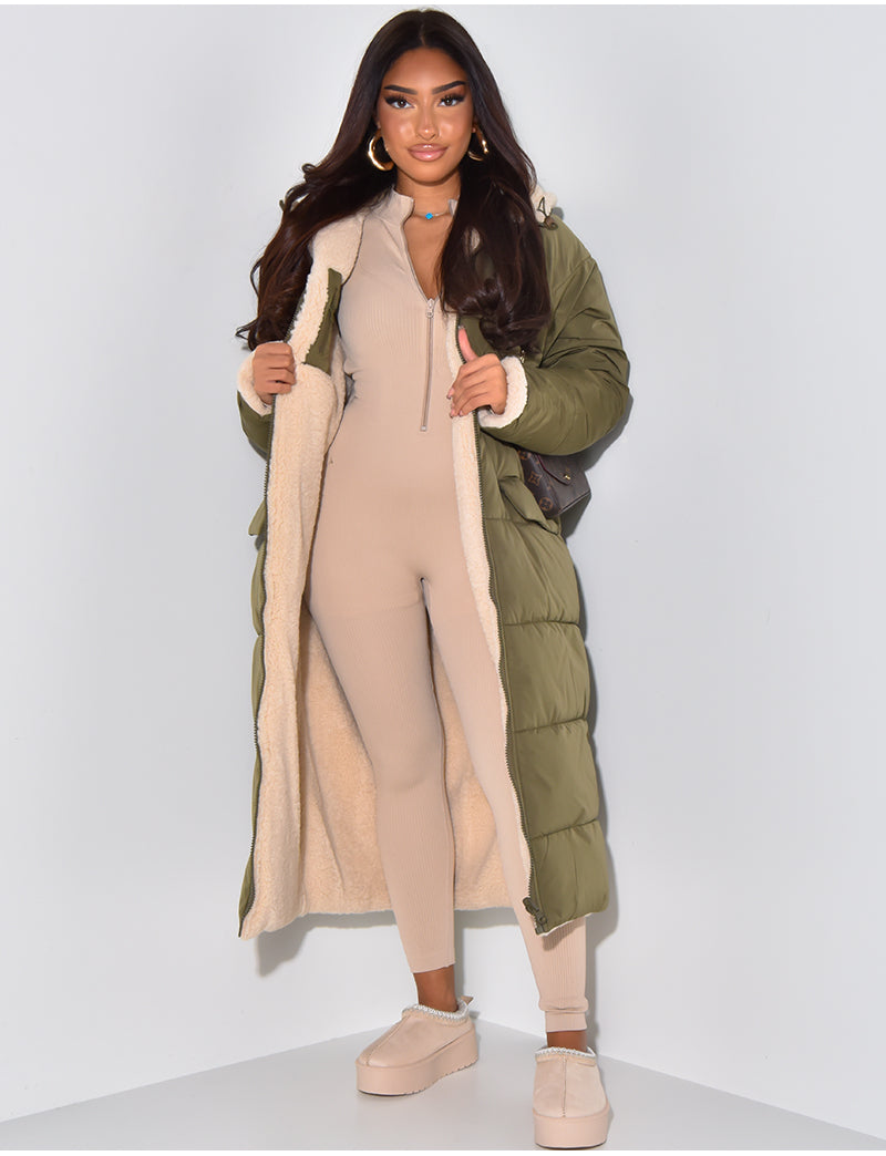 Veste Longue Élégante à Porter Dans Les Deux Sens Pour Femme