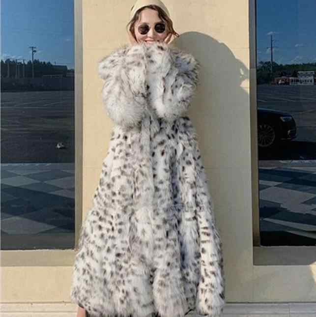 Manteau Élégant Imprimé Animal pour Femme - Hiver