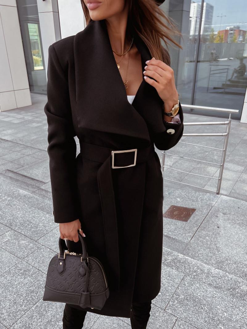 Manteau femme élégant mi-long en beige