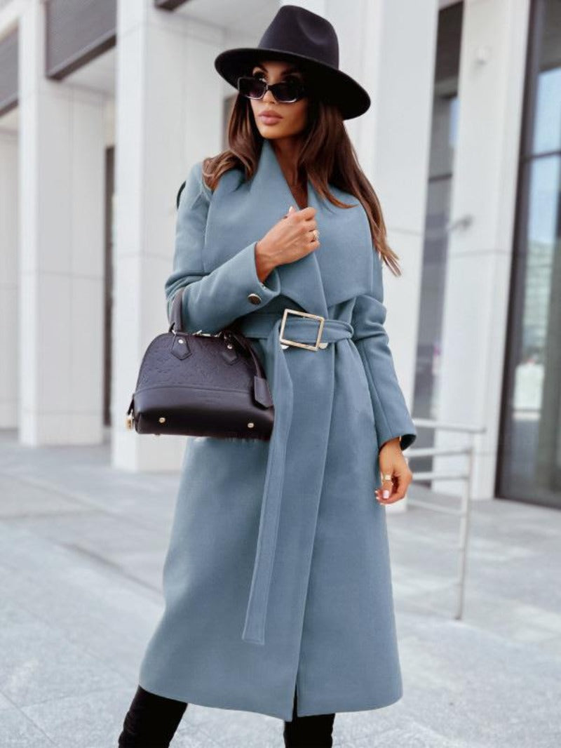 Manteau femme élégant mi-long en beige
