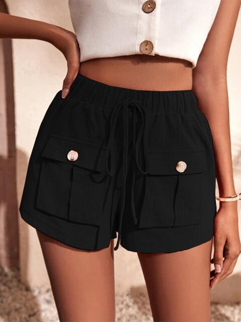 Short Décontracté Lin Corail pour Femme