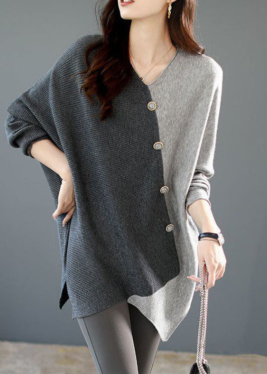 Pull-over femme décontracté à manches longues colorblock - LuxeStyle