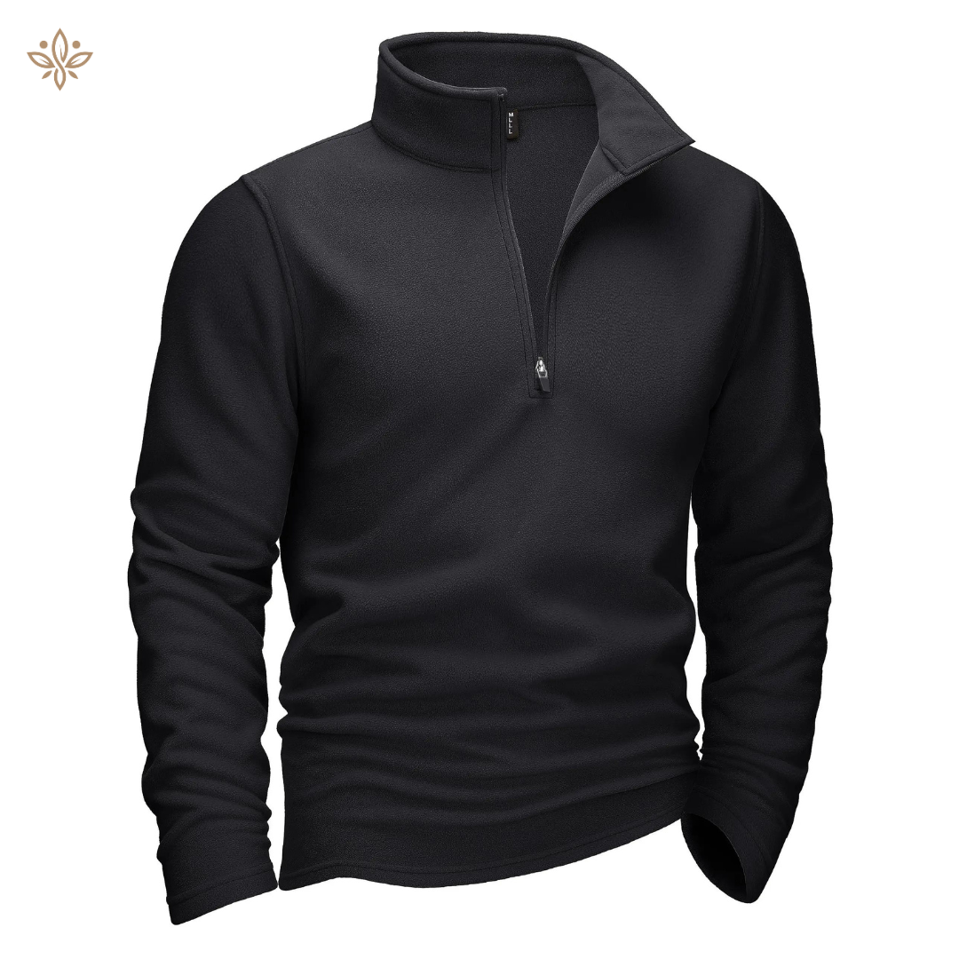 Pull en polaire noir casual pour homme - LuxeStyle