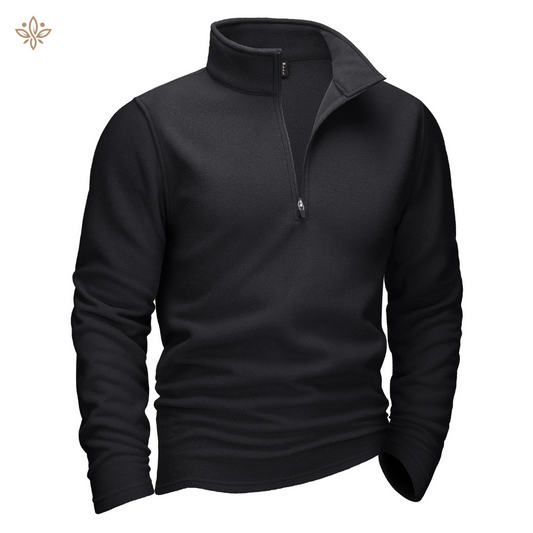 Pull en polaire noir casual pour homme - LuxeStyle