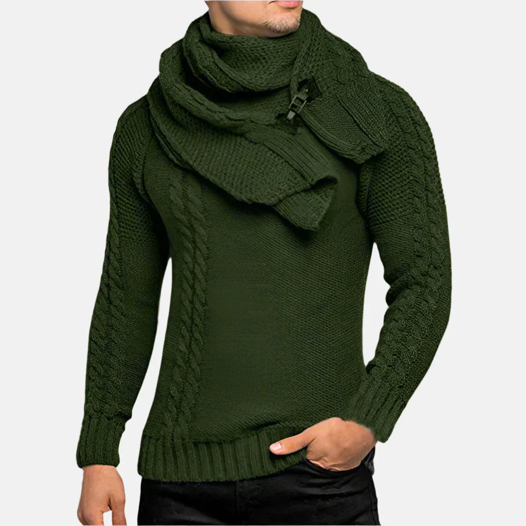 Pull Col Roulé Câble Élégant Hiver Homme - LuxeStyle