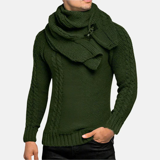 Pull Col Roulé Câble Élégant Hiver Homme - LuxeStyle