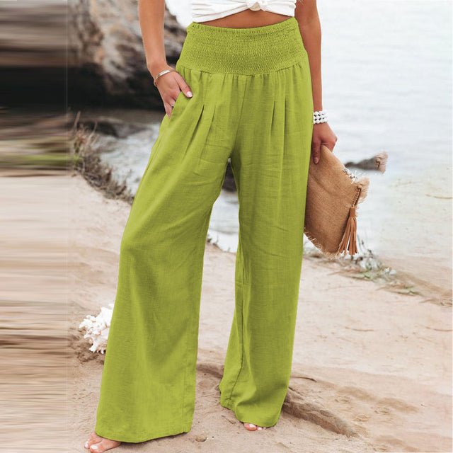 Pantalon femme confort large côte d'azur gris foncé