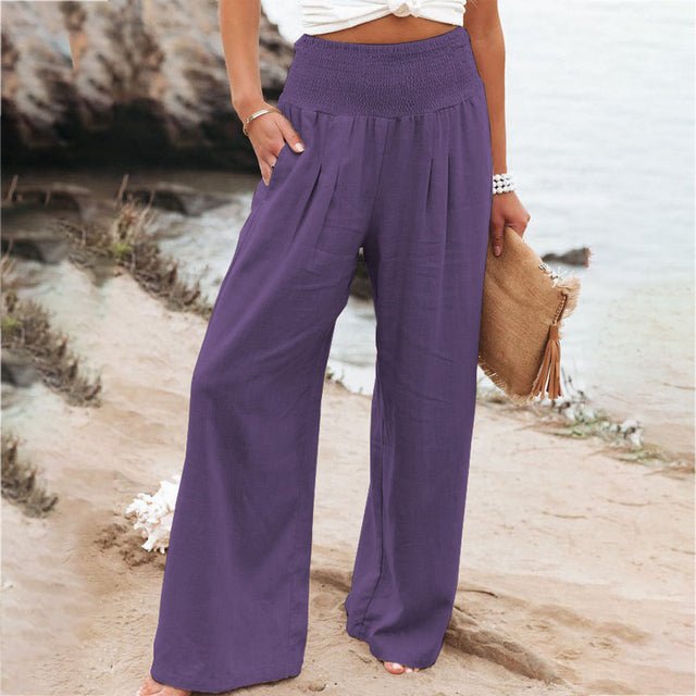 Pantalon femme confort large côte d'azur gris foncé