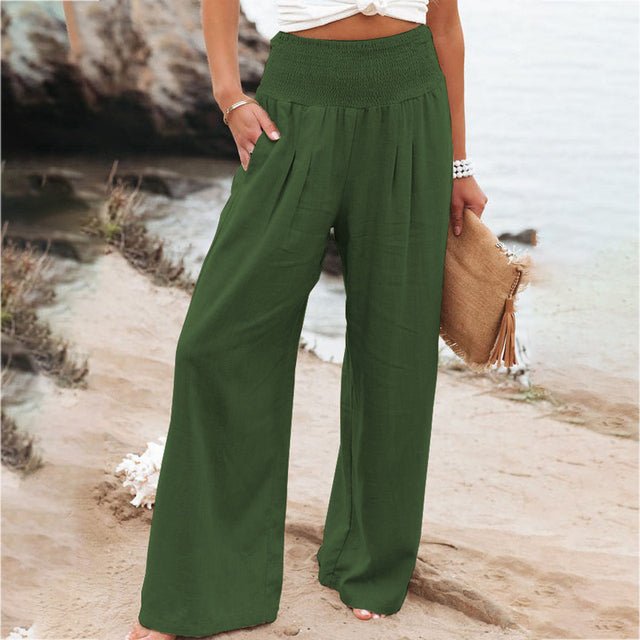 Pantalon femme confort large côte d'azur gris foncé
