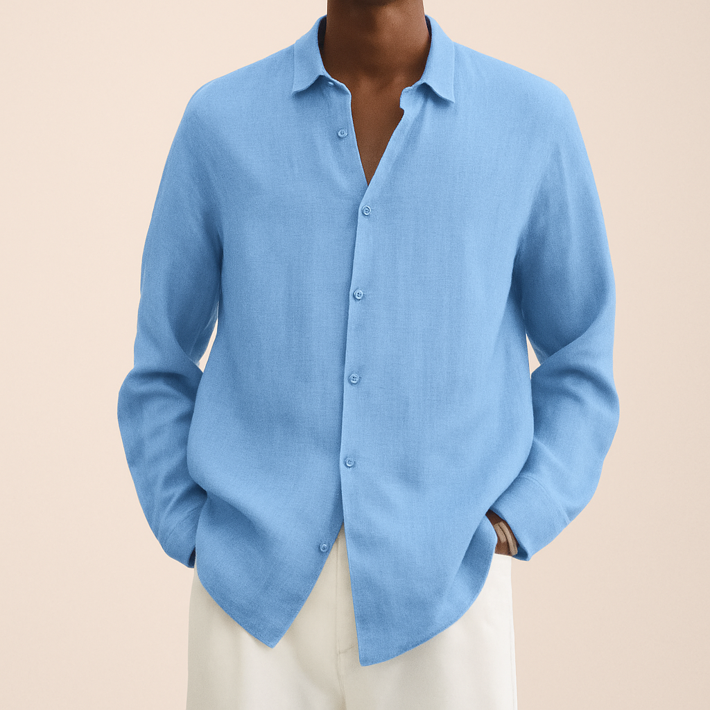 Chemise Homme Lin Clair Manches Longues