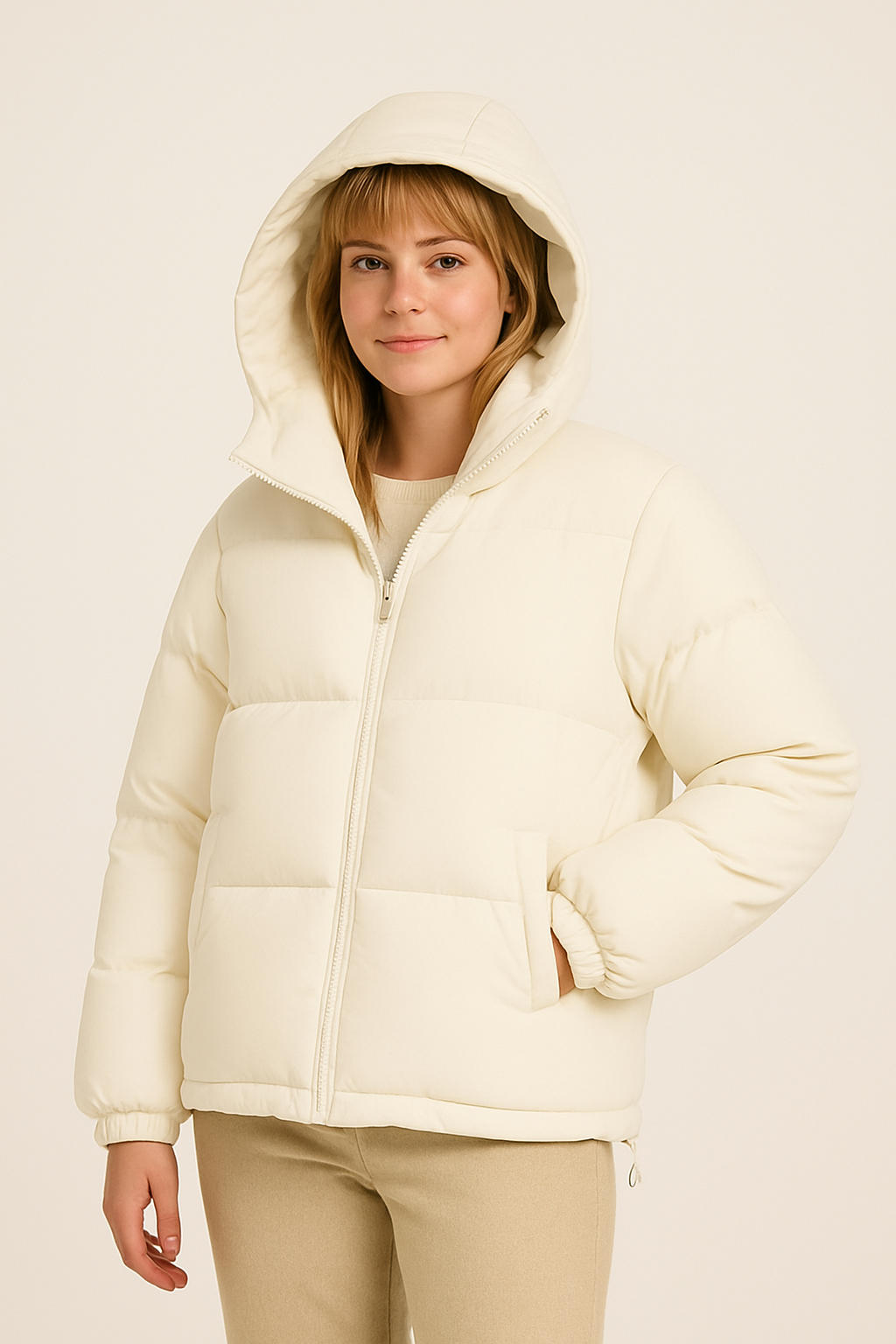Manteau Femme Élégant – Veste Hiver Imperméable avec Capuche Polaire