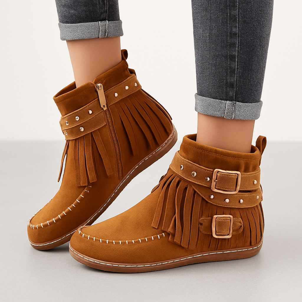 Bottes Hivernales Femme Suède - Chaussures Chaudes et Confortables - LuxeStyle