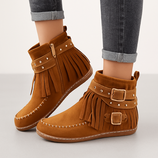 Bottes Hivernales Femme Suède - Chaussures Chaudes et Confortables - LuxeStyle