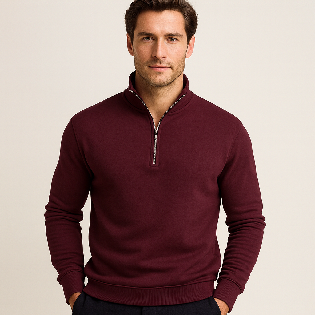 Pull Homme Demi-Zip – Maille Chaude et Confortable avec Coupe Slim - LuxeStyle
