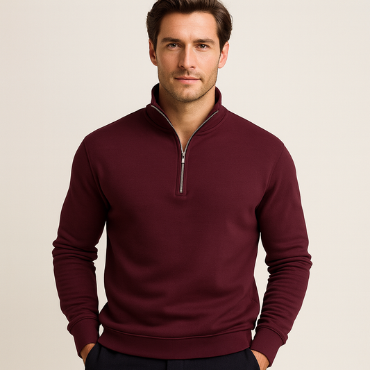 Pull Homme Demi-Zip – Maille Chaude et Confortable avec Coupe Slim - LuxeStyle