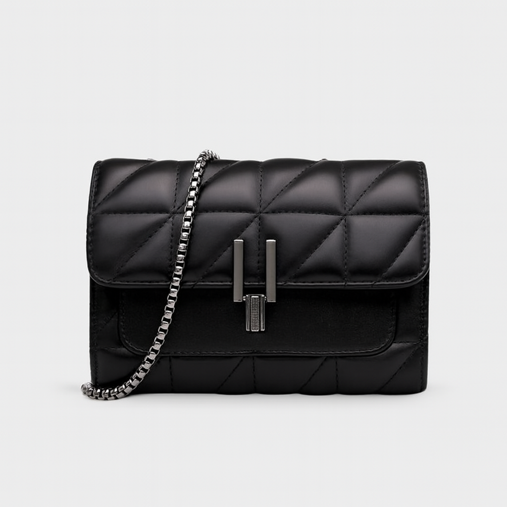 Sac à Épaule Chic en Cuir avec Chaîne Or et Fermeture Éclair - LuxeStyle