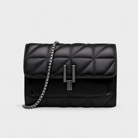 Sac à Épaule Chic en Cuir avec Chaîne Or et Fermeture Éclair - LuxeStyle