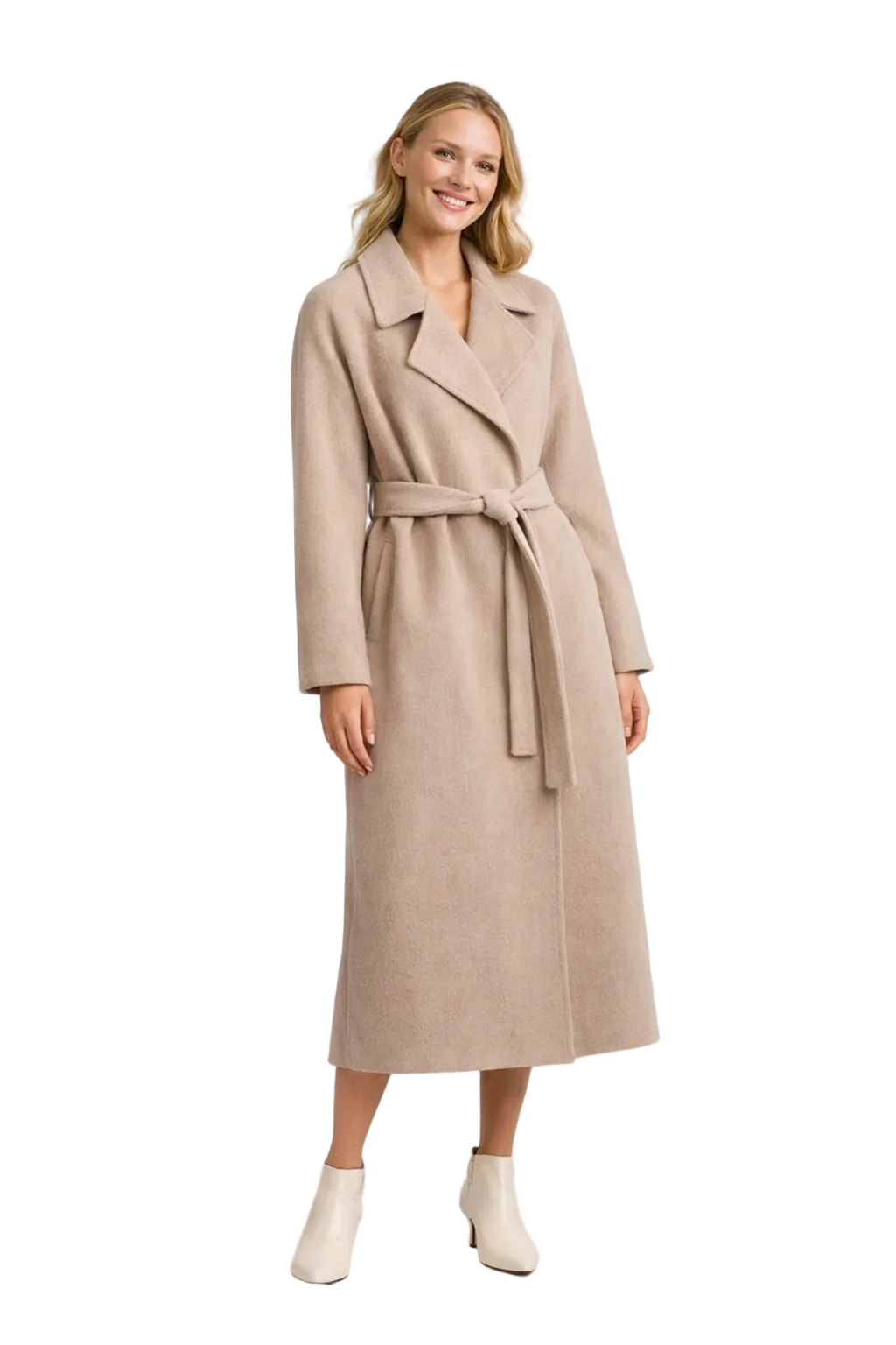 Manteau Femme Chic Élégant - Laine Mélangeée Col Classique - LuxeStyle