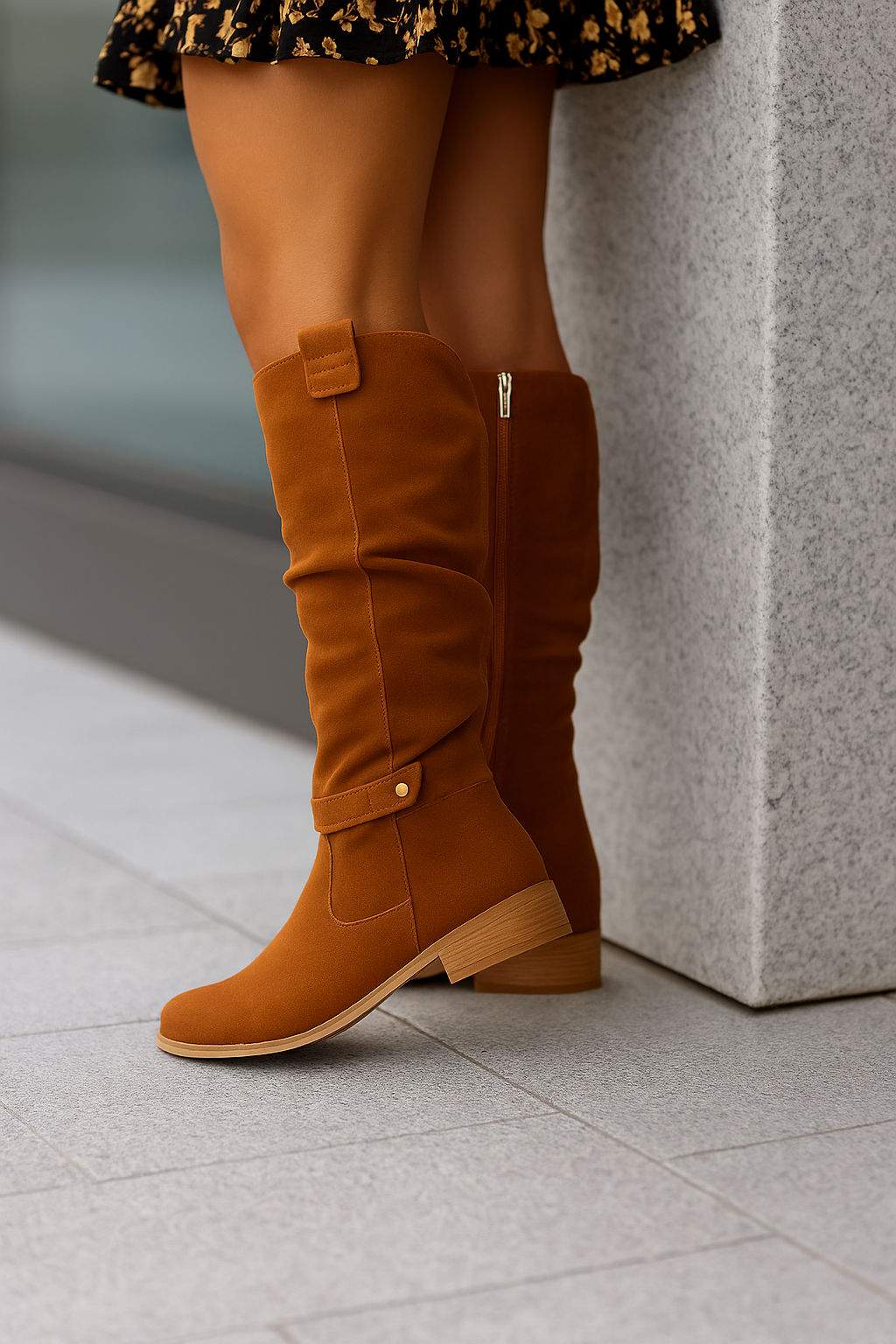 Bottes Femmes Haut de Gamme en Cuir - Élégantes au Genou avec Nœud Déco et Fermeture Éclair Rapide
