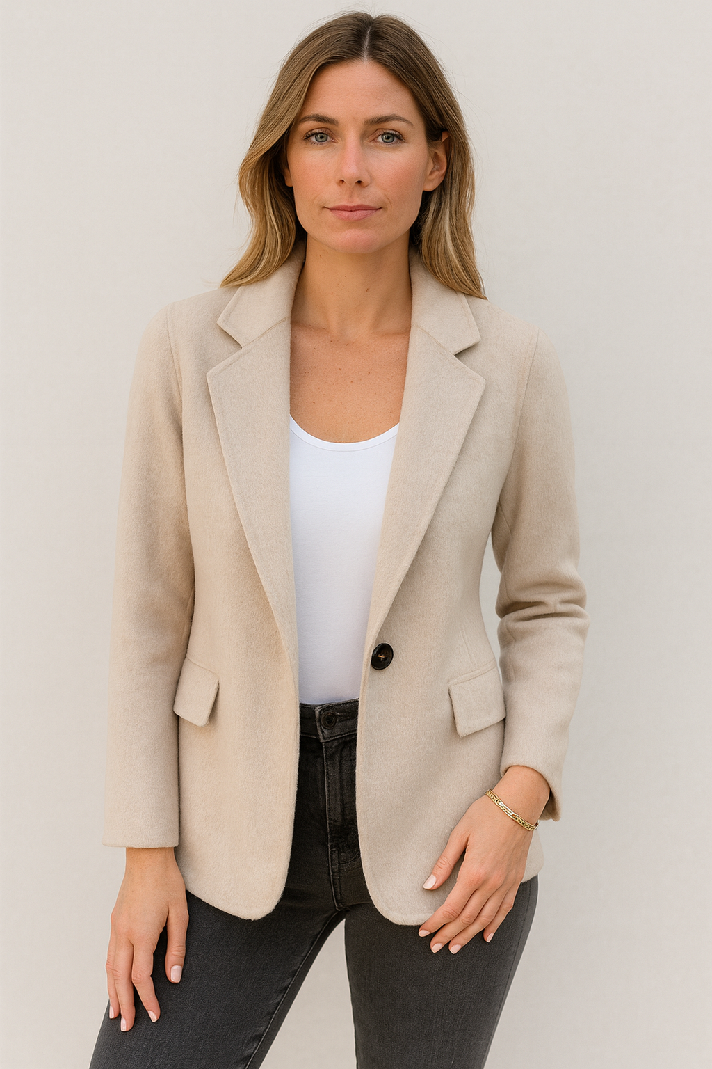 Manteau Femme Long Élégant en Laine Chaude Hiver