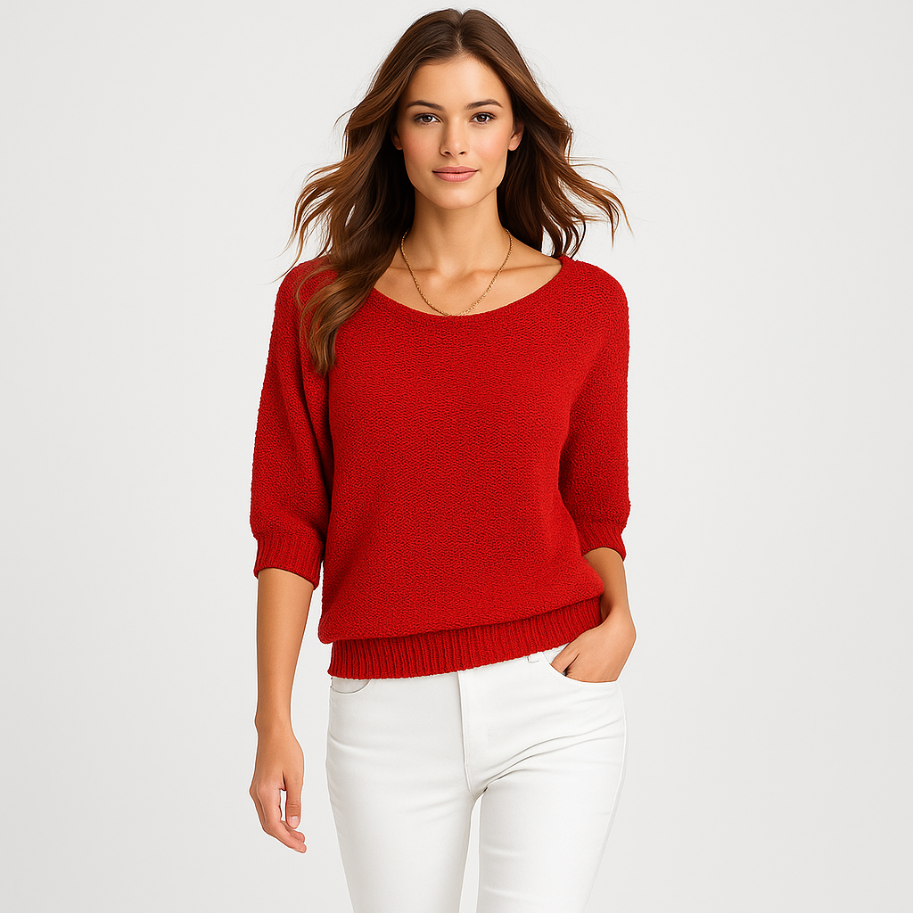 Blouse femme confort décontracté manches mi-longues