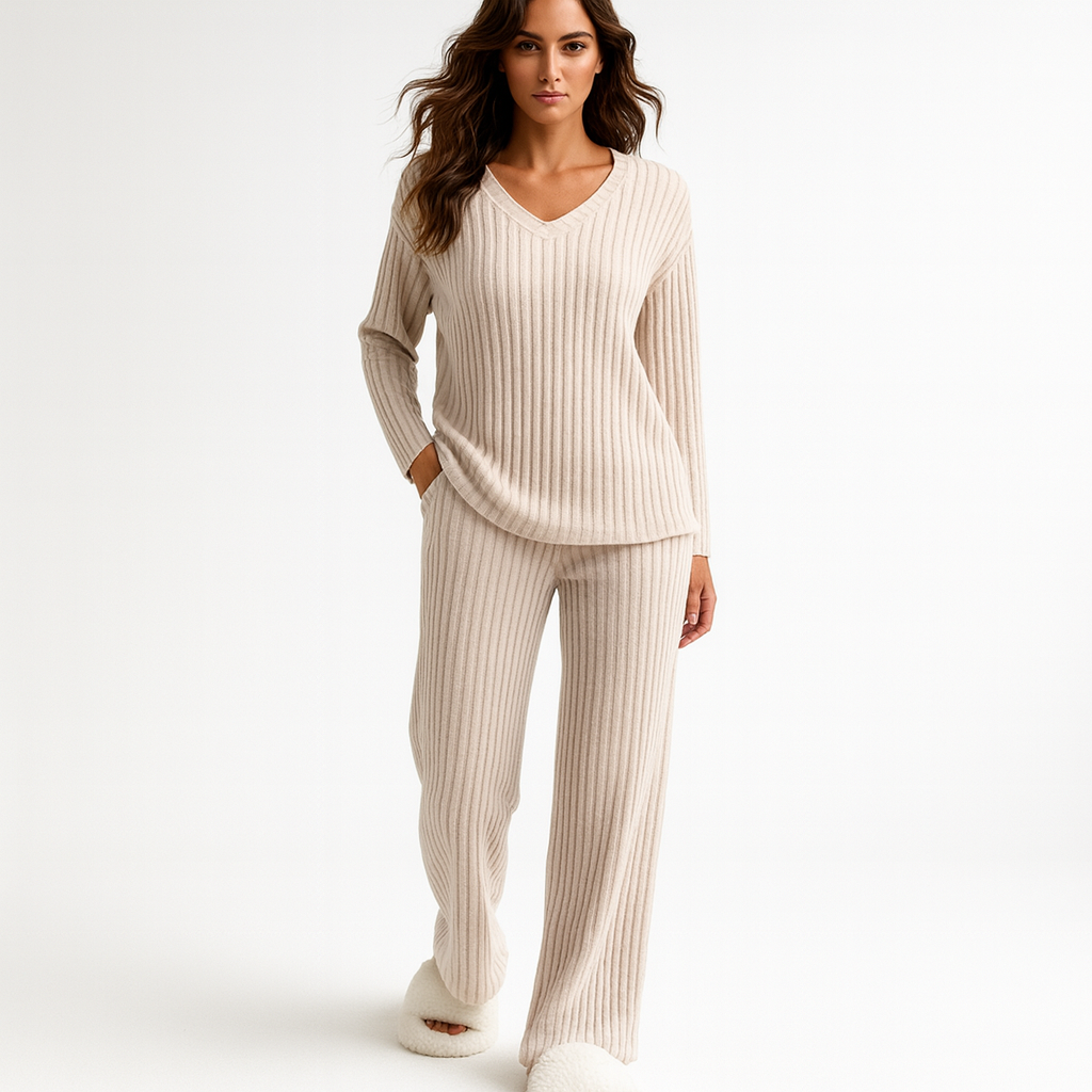 Ensemble décontracté femme en maille molletonnée - LuxeStyle
