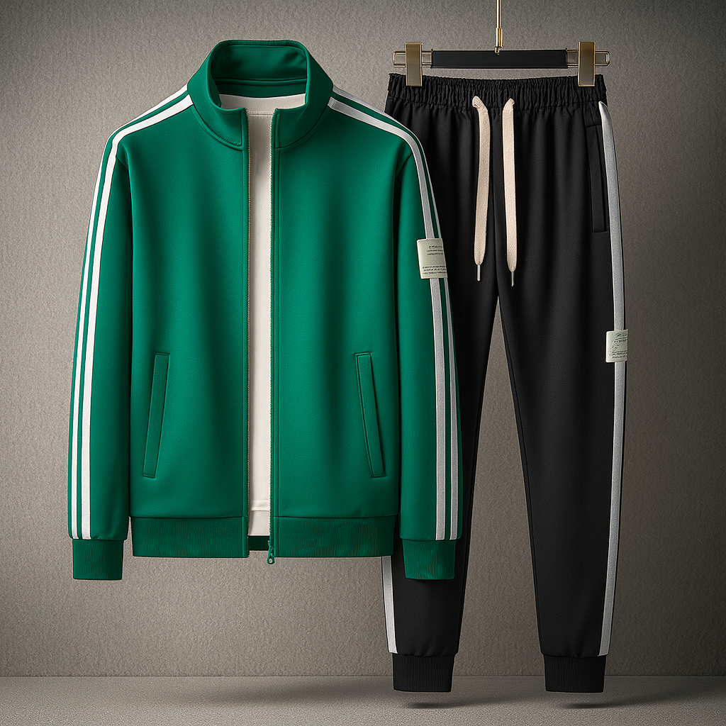 Survêtement Homme Sportif avec Veste Zippée et Pantalon Matché