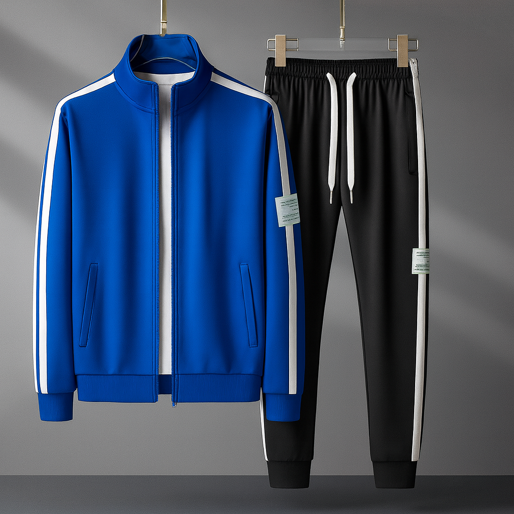 Survêtement Homme Sportif avec Veste Zippée et Pantalon Matché