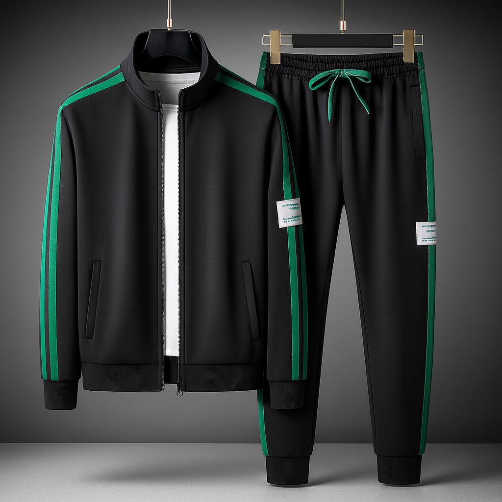 Survêtement Homme Sportif avec Veste Zippée et Pantalon Matché