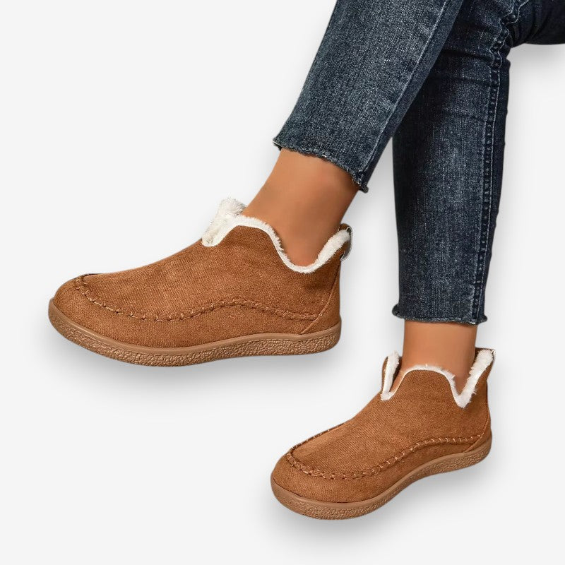 Bottines Féminines à Chaîne avec Semelle Plate Stable