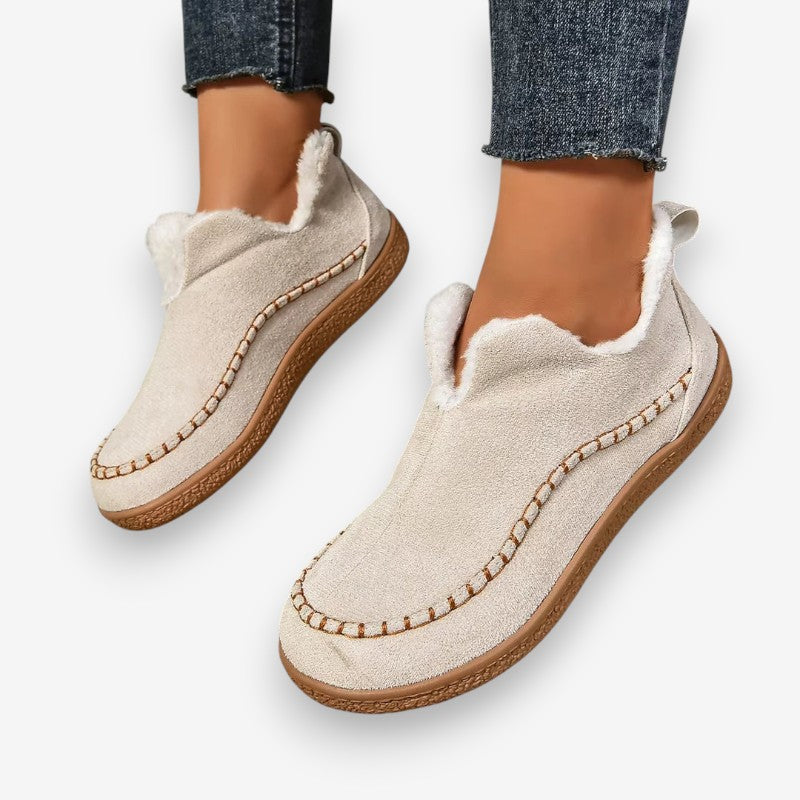 Bottines Féminines à Chaîne avec Semelle Plate Stable