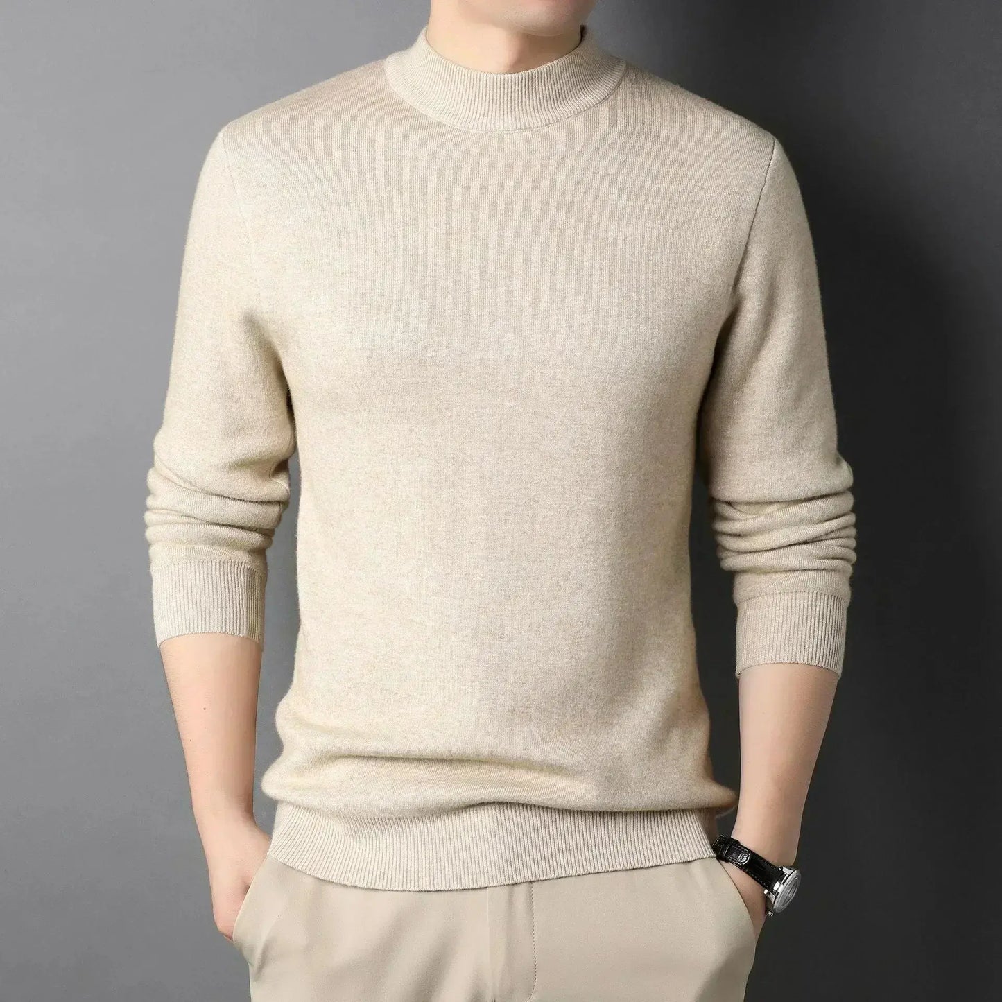 Pull Homme Col Roulé Cachemire Doux & Chaud - LuxeStyle
