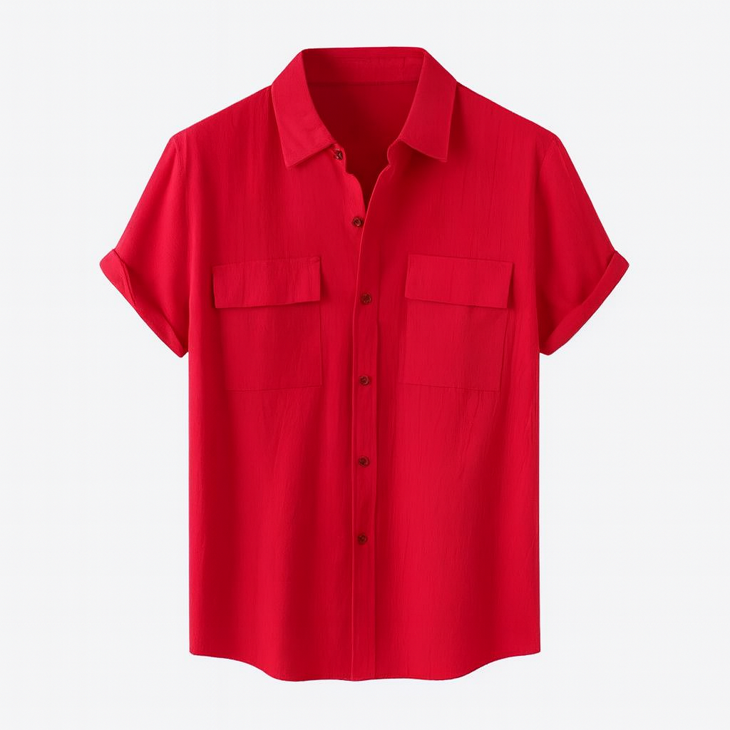 Chemise Élégante Grise à Boutons Contrastants