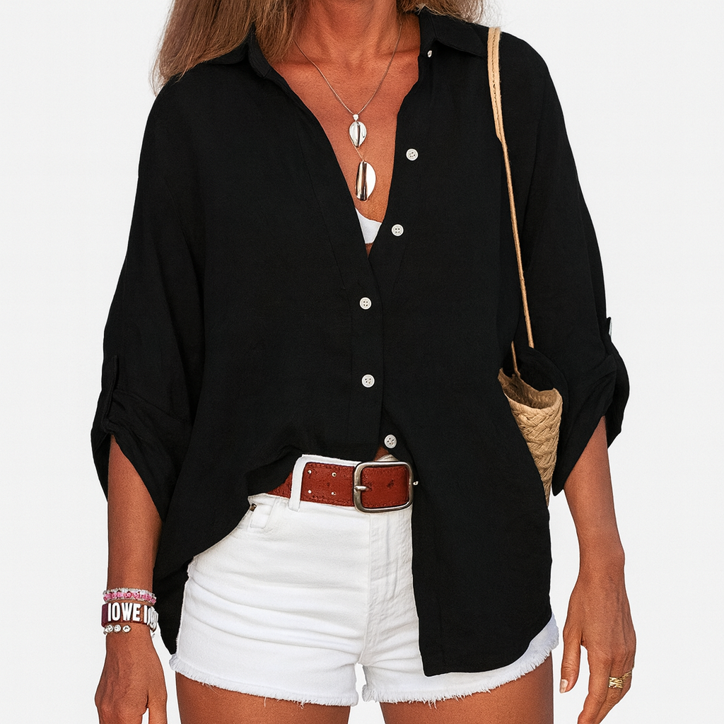 Chemise femme lin naturel manches courtes