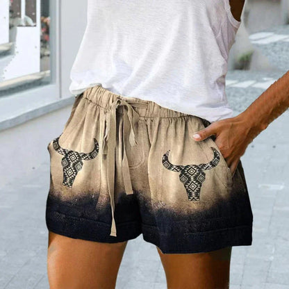 Short décontracté femme imprimé exotique