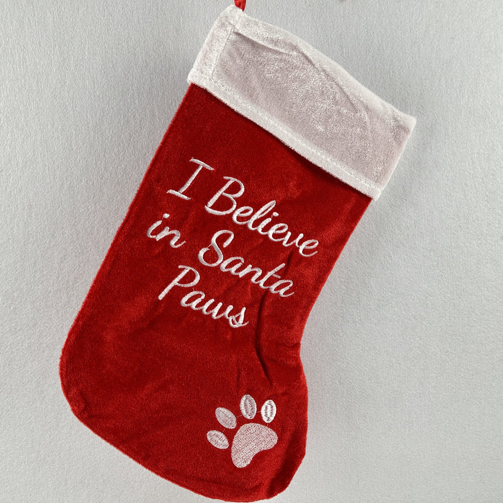 Chaussette de Noël Rouge avec Pince de Neige et Écriture Blanche