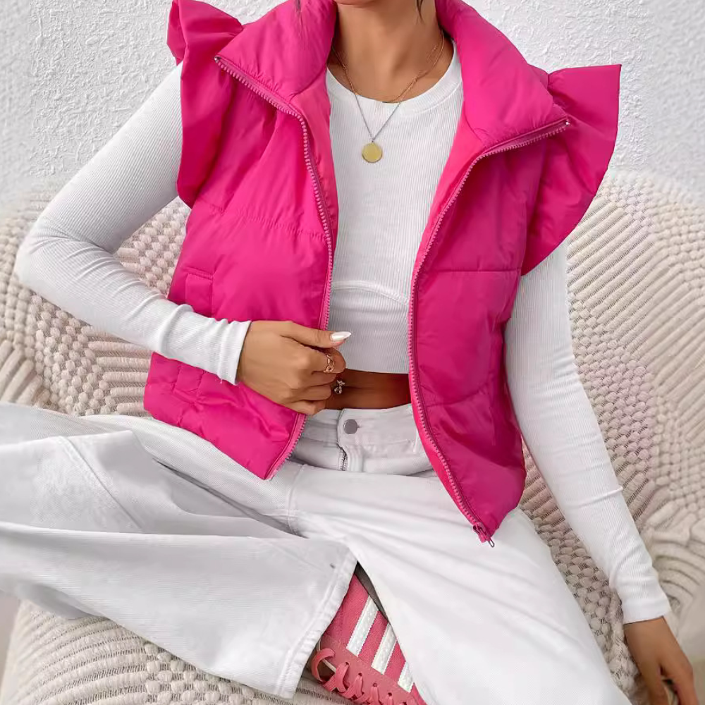 ADA - Gilet Court Matelassé Moderne pour Femmes