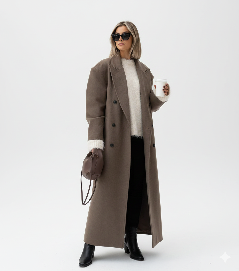 Manteau femme décontracté - Veste oversize tendance à deux boutons