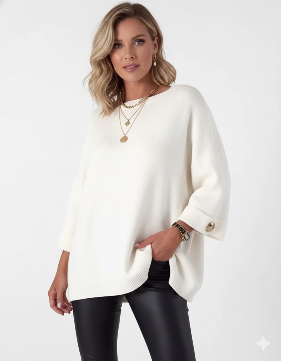 Pull Femme Grande Taille – Tricot Confort avec Fermeture Eclaire & Coupe Chic - LuxeStyle