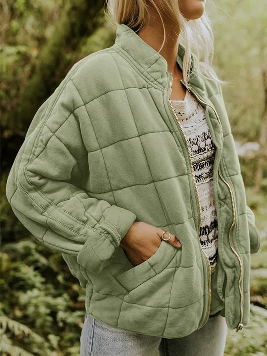 Veste polaire verte femme manches longues - LuxeStyle